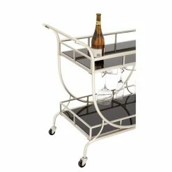Deals 🔔 Grayson Lane Gold Metal Base with Galvanized Iron Top Kitchen Carts - 42-in x 14.2-in 🔥 -GRAYSON LANE Sales 2022 330944842 AlternateImage3 l