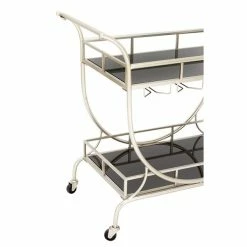 Deals 🔔 Grayson Lane Gold Metal Base with Galvanized Iron Top Kitchen Carts - 42-in x 14.2-in 🔥 -GRAYSON LANE Sales 2022 330944842 AlternateImage4 l