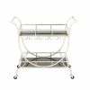 Deals 🔔 Grayson Lane Gold Metal Base with Galvanized Iron Top Kitchen Carts - 42-in x 14.2-in 🔥