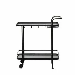 Best reviews of 😉 Grayson Lane Black Metal Base with Steel Top Kitchen Carts - 34.85-in x 17.5-in 🔔 -GRAYSON LANE Sales 2022 330944843 AlternateImage5 l