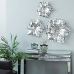 Hot Sale 🔔 Grayson Lane 17-in, 19-in and 26-in Silver Floral and Botanical Metal Wall Accent - Set of 3 👍 -GRAYSON LANE Sales 2022 330944845 AlternateImage3 l