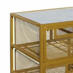 Cheapest 🎁 Grayson Lane 28-in x 32-in Gold Metal Contemporary Storage Unit 🧨 -GRAYSON LANE Sales 2022 330944849 AlternateImage3 l