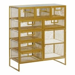 Cheapest 🎁 Grayson Lane 28-in x 32-in Gold Metal Contemporary Storage Unit 🧨