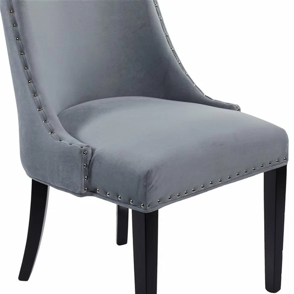 Best Sale 🔥 Grayson Lane Traditional Polyester Upholstered Parsons Chair Wood Frame - Grey 🎁 3 Best Sale 🔥 Grayson Lane Traditional Polyester Upholstered Parsons Chair Wood Frame - Grey 🎁 - Image 3