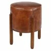 Cheap 🎁 Grayson Lane 20-in x 17-in Rustic Brown Round Stool 🧨