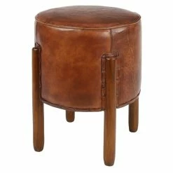 Cheap ๐ Grayson Lane 20-in x 17-in Rustic Brown Round Stool ๐งจ