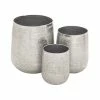 Best Pirce 😀 Grayson Lane 16-in x 21-in Silver Metal Planter 🎉