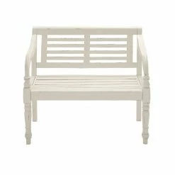 Best Sale ⭐ Grayson Lane 36-in x 40-in Farmhouse White Accent Bench 👏