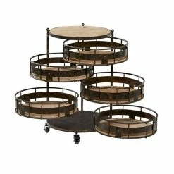 Deals ❤️ Grayson Lane Brown Metal Base with Steel Top Kitchen Carts - 31.6-in x 20.75-in 😍 -GRAYSON LANE Sales 2022 330944887 AlternateImage5 l