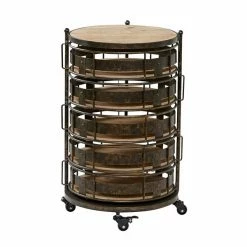 Deals ❤️ Grayson Lane Brown Metal Base with Steel Top Kitchen Carts - 31.6-in x 20.75-in 😍
