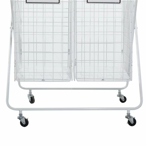 Cheap ❤️ Grayson Lane White Metal Base with Steel Top Kitchen Carts - 43.25-in x 29.75-in ✨ 4 Cheap ❤️ Grayson Lane White Metal Base with Steel Top Kitchen Carts - 43.25-in x 29.75-in ✨ - Image 4