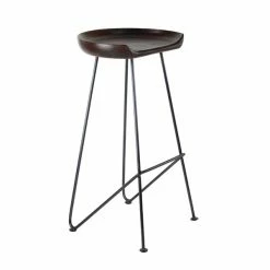Outlet 💯 Grayson Lane 32-in x 17-in Rustic Bar Stool Brown Iron and Wood 🧨