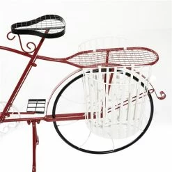 Flash Sale 🌟 Grayson Lane 18-in W x 32.5-in H Farmhouse Red Metal Bicycle Planter - Set of 1 🎉 -GRAYSON LANE Sales 2022 330945001 AlternateImage3 l