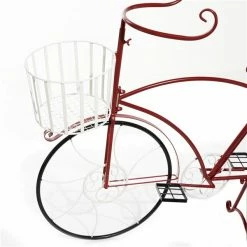 Flash Sale 🌟 Grayson Lane 18-in W x 32.5-in H Farmhouse Red Metal Bicycle Planter - Set of 1 🎉 -GRAYSON LANE Sales 2022 330945001 AlternateImage4 l