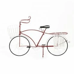 Flash Sale 🌟 Grayson Lane 18-in W x 32.5-in H Farmhouse Red Metal Bicycle Planter - Set of 1 🎉 -GRAYSON LANE Sales 2022 330945001 AlternateImage5 l