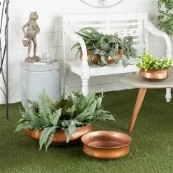 Cheapest 🔔 Grayson Lane 22-in W x 7-in H Rustic Copper Metal Low Round Planters - Set of 4 ✨ -GRAYSON LANE Sales 2022 330945007 AlternateImage2 l