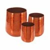 Best reviews of 🌟 Grayson Lane 10-in W x 13-in H Glam Copper Metal Round Planters - Set of 3 😍
