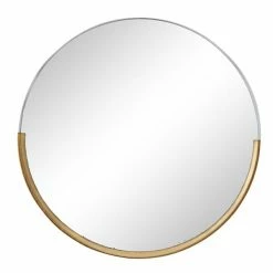 Flash Sale 🌟 Grayson Lane 30.25-in x 30.75-in Round Gold Wall Mirror 🤩