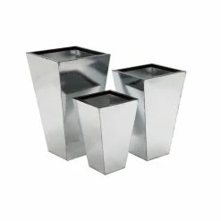 Discount ✨ Grayson Lane 15-in W x 26-in H Contemporary Silver Metal Square Planters - Set of 3 👏 -GRAYSON LANE Sales 2022 330945034 AlternateImage5 l