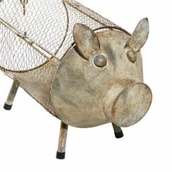 Buy 🥰 Grayson Lane 85-in W x 9.45-in H Farmhouse Brown Metal Pig Planters - Set of 2 🤩 -GRAYSON LANE Sales 2022 330945035 AlternateImage3 l