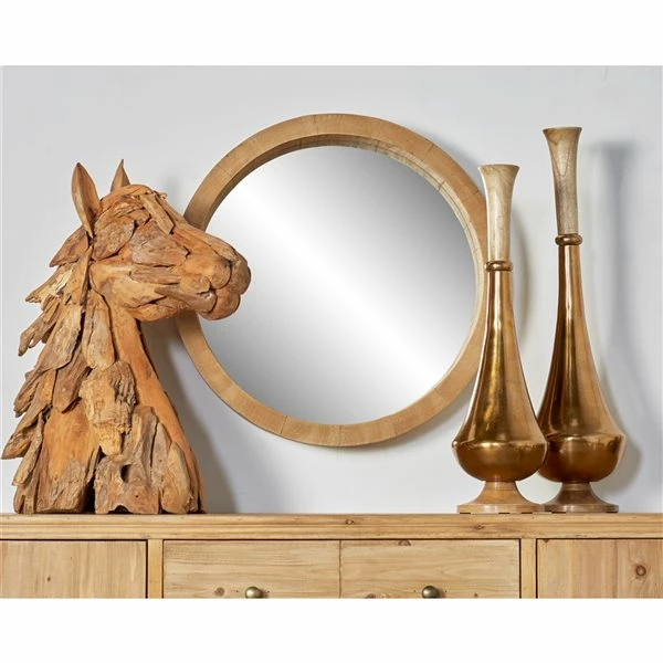 Discount ๐ Grayson Lane 23.80-in x 23.80-in Round Brown Wall Mirror ๐งจ 2 Discount ๐ Grayson Lane 23.80-in x 23.80-in Round Brown Wall Mirror ๐งจ - Image 2