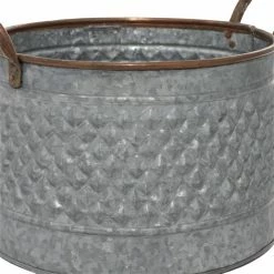 Deals 🎁 Grayson Lane 16-in W x 10-in H Farmhouse Grey Metal Round Planters with Handles - Set of 3 🥰 7 Deals 🎁 Grayson Lane 16-in W x 10-in H Farmhouse Grey Metal Round Planters with Handles - Set of 3 🥰 -GRAYSON LANE Sales 2022 330945044 AlternateImage3 l