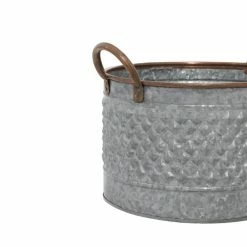 Deals 🎁 Grayson Lane 16-in W x 10-in H Farmhouse Grey Metal Round Planters with Handles - Set of 3 🥰 8 Deals 🎁 Grayson Lane 16-in W x 10-in H Farmhouse Grey Metal Round Planters with Handles - Set of 3 🥰 -GRAYSON LANE Sales 2022 330945044 AlternateImage4 l