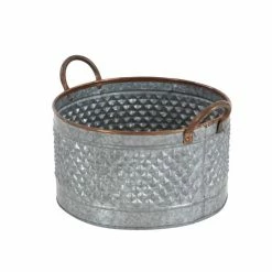 Deals 🎁 Grayson Lane 16-in W x 10-in H Farmhouse Grey Metal Round Planters with Handles - Set of 3 🥰 9 Deals 🎁 Grayson Lane 16-in W x 10-in H Farmhouse Grey Metal Round Planters with Handles - Set of 3 🥰 -GRAYSON LANE Sales 2022 330945044 AlternateImage5 l