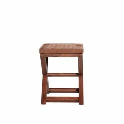 Hot Sale 🌟 Grayson Lane Traditional Brown Faux Leather and Wood Finish X-Shaped Square Ottoman 🎉 -GRAYSON LANE Sales 2022 330945056 AlternateImage5 l