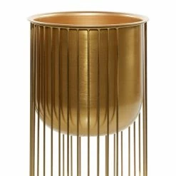 Best Pirce 🌟 Grayson Lane 11.1-in W x 23.95-in H Modern Gold Metal Dome-Shaped Planters with Stands - Set of 3 👏 -GRAYSON LANE Sales 2022 330945067 AlternateImage3 l