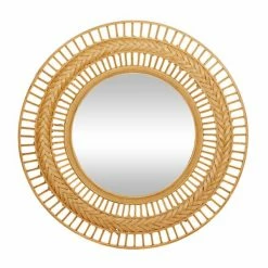 Best deal 🛒 Grayson Lane 35.63-in x 35.63-in Round Brown Wall Mirror 🌟