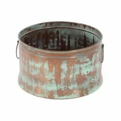 New 🎁 Grayson Lane 20-in W x 11-in H Rustic Copper Metal Round Planters - Set of 3 🤩 -GRAYSON LANE Sales 2022 330945075 AlternateImage5 l