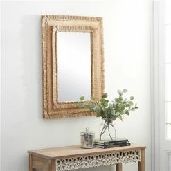 Best Sale 🎉 Grayson Lane 36-in x 26-in Rectangle Brown Wall Mirror 💯 -GRAYSON LANE Sales 2022 330945089 AlternateImage2 l