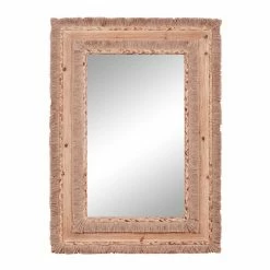 Best Sale 🎉 Grayson Lane 36-in x 26-in Rectangle Brown Wall Mirror 💯