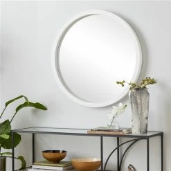 Buy 🌟 Grayson Lane 32-in x 32-in Round White Wall Mirror ⌛ -GRAYSON LANE Sales 2022 330945098 AlternateImage2 l