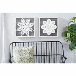 Hot Sale ⭐ Grayson Lane 18.5-in H x 18.5-in W Floral Wood Wall Accent - Set of 2 ❤️ -GRAYSON LANE Sales 2022 330945105 AlternateImage2 l