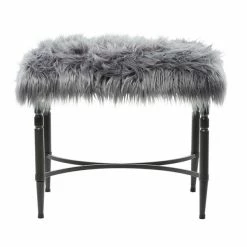 Cheap ⌛ Grayson Lane Modern Grey Faux Fur and Frame Rectangle Ottoman ⌛ -GRAYSON LANE Sales 2022 330945107 AlternateImage7 l
