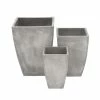 Wholesale 👍 Grayson Lane 18-in W x 24-in H Contemporary Concrete Grey Clay Square Planters - Set of 3 🤩