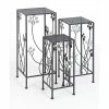 Cheap 🎉 Grayson Lane 24-in x 28-in Black Metal Traditional Plant Stand - Set of 3 🔥