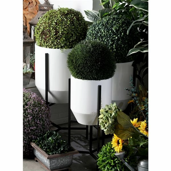 Cheap ๐ฏ Grayson Laneย 15-in W xย 26-in H Modern White/Black Metal Round Planters - Set of 3 ๐ 2 Cheap ๐ฏ Grayson Laneย 15-in W xย 26-in H Modern White/Black Metal Round Planters - Set of 3 ๐ - Image 2