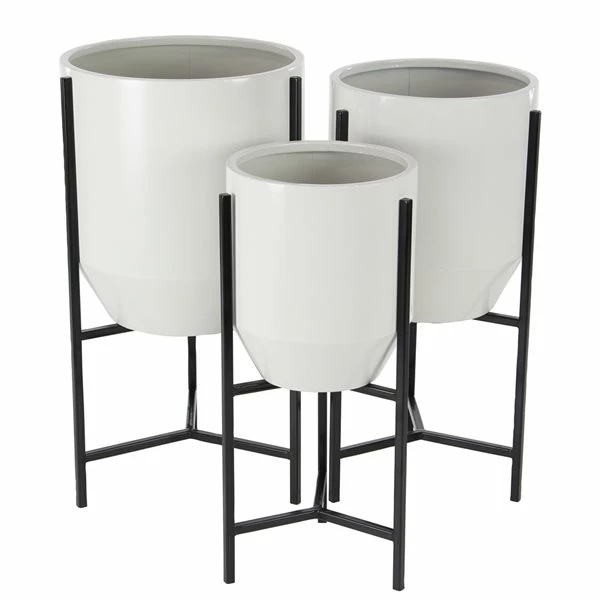 Cheap ๐ฏ Grayson Laneย 15-in W xย 26-in H Modern White/Black Metal Round Planters - Set of 3 ๐ 1 Cheap ๐ฏ Grayson Laneย 15-in W xย 26-in H Modern White/Black Metal Round Planters - Set of 3 ๐