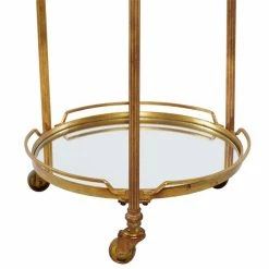 Flash Sale ⌛ Grayson Lane Gold Metal Base with Mirror Top Kitchen Cart (31-in x 19-in) 👍 -GRAYSON LANE Sales 2022 330945123 AlternateImage3 l