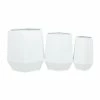 Promo ⭐ Grayson Lane 18.3-in W x 19.75-in H Modern White Metal Round Planters - Set of 3 ⭐