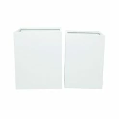 Top 10 😍 Grayson Lane 17.3-in W x 215-in H Modern White Metal Rectangle Planters - Set of 2 🥰