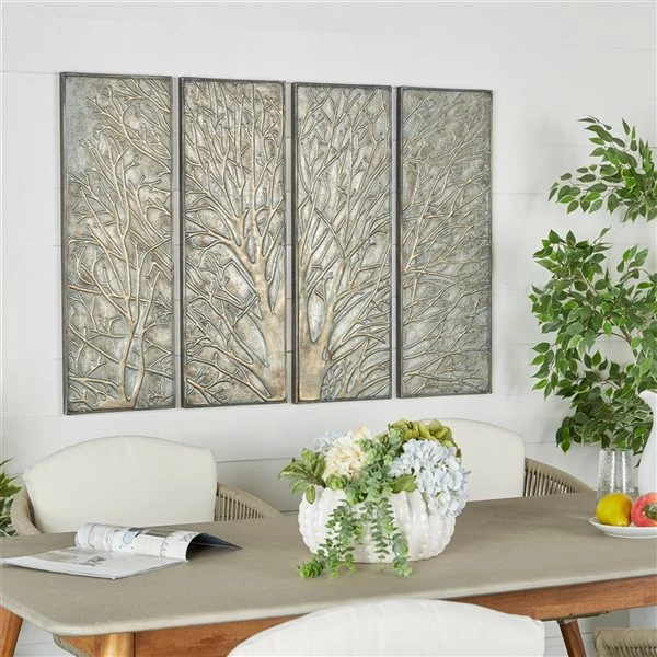 Cheap ❤️ Grayson Lane 36-in H x 12-in W Nature Metal Wall Accent - Set of 4 🥰 2 Cheap ❤️ Grayson Lane 36-in H x 12-in W Nature Metal Wall Accent - Set of 4 🥰 - Image 2