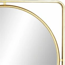 Best Sale 😉 Grayson Lane 34.13-in x 34.13-in Round Gold Wall Mirror 👍 -GRAYSON LANE Sales 2022 330945185 AlternateImage3 l