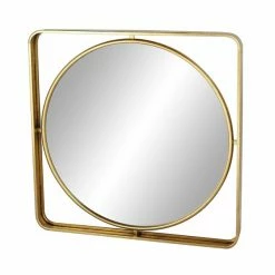 Best Sale 😉 Grayson Lane 34.13-in x 34.13-in Round Gold Wall Mirror 👍 -GRAYSON LANE Sales 2022 330945185 AlternateImage6 l