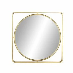 Best Sale 😉 Grayson Lane 34.13-in x 34.13-in Round Gold Wall Mirror 👍