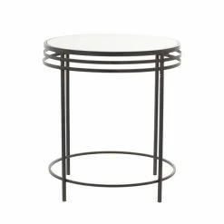 Cheapest ✔️ Grayson Lane 20-in x 18-in Grey Metal Contemporary Round End Table 👍 -GRAYSON LANE Sales 2022 330945187 AlternateImage5 l