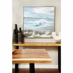 Promo ✨ Grayson Lane Gold Wood Framed 40-in H x 40-in W Coastal Resin Painting 🔔 -GRAYSON LANE Sales 2022 330945190 AlternateImage2 l